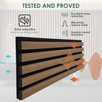VallisCo 4-Piece Wood Slat Acoustic Panels for Stylish Interior Decor & Noise Reduction - 94.5" x 7.9" 3D Solid Wood Wall Panels for Ceiling and Wall, Covers 20.66 Sq Ft, Walnut