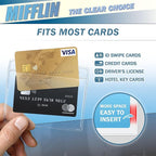 Mifflin-USA Horizontal No Zip Card Protector with Metal Clip and Vinyl Straps (Clear, 4x3 Inch, 100 Pack), Quick Load PVC ID Name Badge with Clips