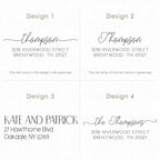Address Stamp - Custom Stamps for Mailing I Create Personalized Name and Return Address I Up to 3 Lines of Text I Includes Ink Color Options I Self Inking and Wooden Rubber Stamp Options (Fancy Font)