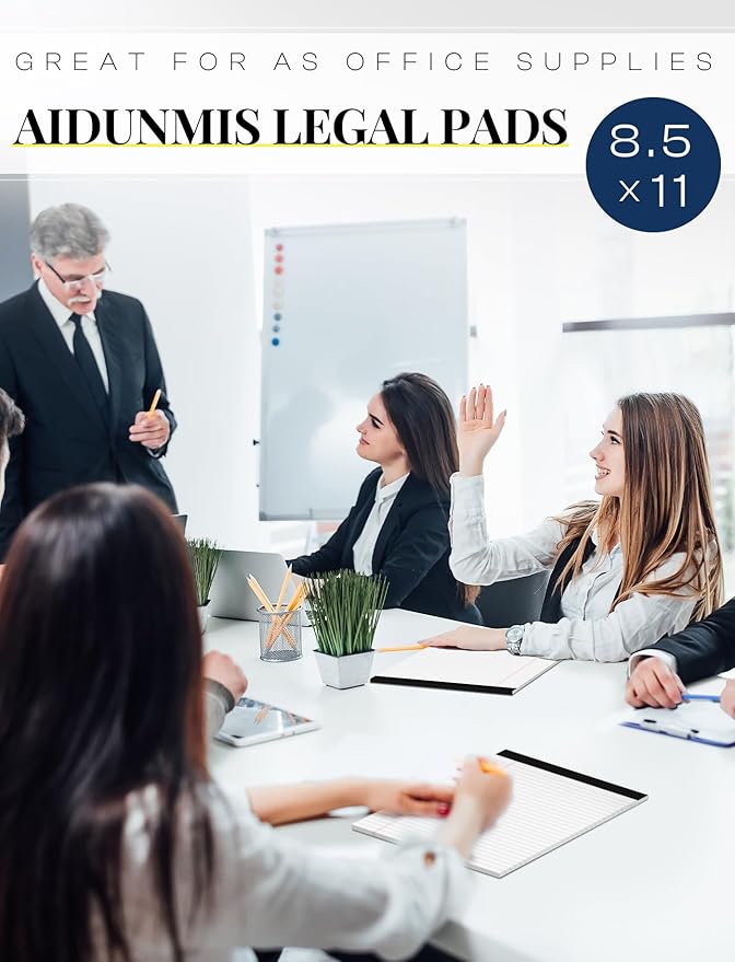 12 Pack Note Pads 8.5 x 11 White Legal Pads 8.5 x 11 Wide Ruled Lined Writing Pads Legal Notepads Legal Ruled White Lined Paper Pads 8.5 x 11 Inch 30 Sheets Per Writing Pad for School, Office, Home