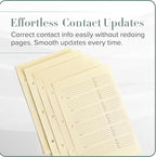 Gallery Leather Address Book Correction Labels - Self-Adhesive, Sticky, 5 Sheets, 30 Sticker Records, for Easy and Clean Contact Updates