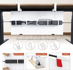 Univivi No Drill Under Desk Cable Management Tray, 28" Cord Organizer for Table, Clamp/Screw Mount Desk Cable Management, Premium Fabric Cable Management Tray for Office, Home