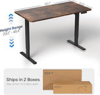 VIVO Electric 55 x 28 in Standing Desk, Memory Height Adjustment, 1B Series, Holds 220 lbs, One-Piece Rustic Vintage Brown Top, Black Frame, DESK-KIT-1B55N