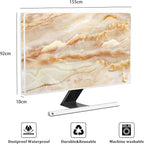 Baocicco Abstract Waterproof TV Screen Cover with Marble Design Aesthetic Television Covers for Xmas Decoration Anti-Static Dustproof Protective Cover for LED LCD OLED TVs 65 Inch