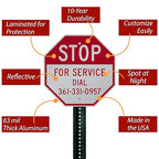 SmartSign Custom STOP Sign 12" x 12" 3M Engineer Grade Reflective Aluminum, Personalized Metal Sign for Outdoor, Parking Lots, Gate, Garages, USA-Made