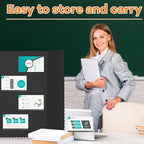 Henoyso 12 Pcs 36 x 48 Inch Black Trifold Poster Board Large Tri Fold Presentation White Display Board Foldable Paperboard for Science Fair School Business Project Exhibition