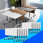 Conference Table Flip Top Mobile Conference Room Tables,Folding Conference Table with Wheels,Large Meeting Training Seminar Table Saving Space for Office Classroom(12A,47.2'')