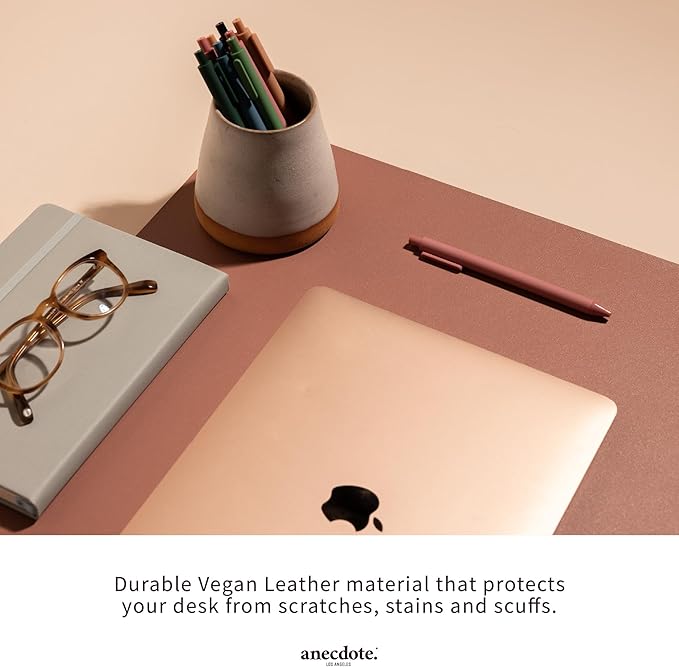 ANECDOTE Vegan Leather Desk Pad - 23.6"x17" Desk Mat for Your Office. This Quality Large Mouse Pad has Chic Elegance, Professional Look & Satisfying Touch - The Perfect Leather Mouse Pad for You!