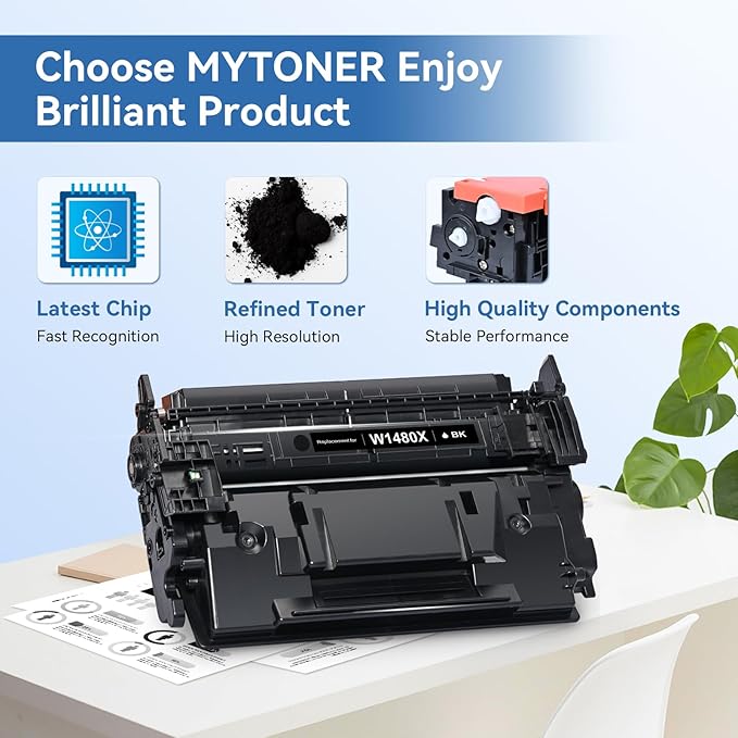 148X Black High Yield Toner Cartridge (with Chip) Compatible Replacement for HP 148X W1480X 148A W1480A Black Toner for Pro MFP 4101fdw 4101fdn Pro 4001dw 4001dn 4001n Printer (1 Pack)