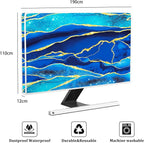 Baocicco Royal Blue Marble Waterproof TV Cover 80 Inch Creative Design Monitor Accessories Laptop TV LCD Screen Television Decoration for Tablet LED LCD OLED TVs Decorations