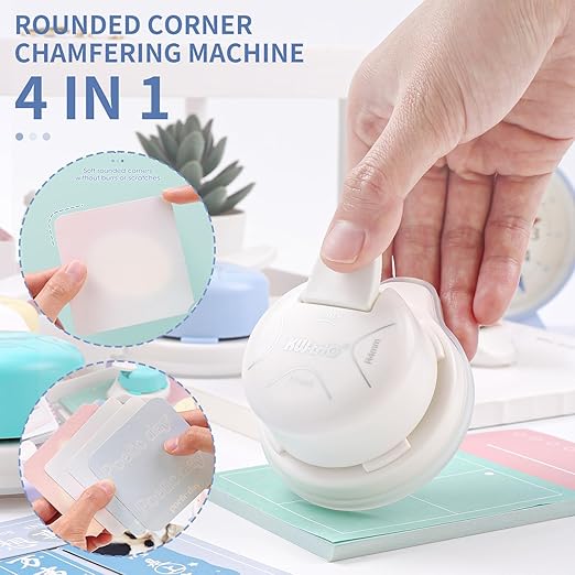 Kaluofan Corner Rounder Punch, 2024 Upgraded 4 in 1 Corner Punch (Inside Rounded Corner+R4mm+R7mm+R10mm), Paper Corner Rounder, Punches for Crafts, DIY Projects, Photo, Card, Scrapbooking Making
