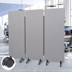 Sound Proof Dividers w/Wheels, Portable Office Wall Divider for Room Partition, Soundproof Room Divider Privacy Panel Partition Cubicle Wall Rolling Temporary Wall for Office