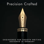 Wordsworth & Black Majesti Fountain Pen-(Black), Luxury Case, Gold Finish; 18K Gilded Medium Nib- Ink Cartridges, Refillable Ink Converter-Calligraphy Pen-Best Business Gift Set for Men & Women