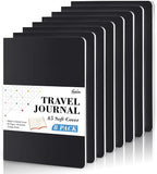 8 Pack Soft Cover Journal Bulk, Feela Notebooks College Ruled for Work, Lined Travel Journal for Women Men, Note Taking Notebook School Supplies Business Writing, 8.2” x 5.5”, A5, Black