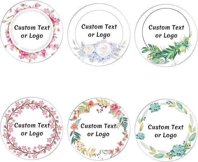 JOVELLO Personalized Custom Stickers - 60-1000 PCS Circle Custom Labels for Business, Logo, Office, Parties, etc (Labels Stickers-14)