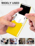 Padike Professional Business Card Holder PU Leather Business Card Case Name Card Holder Slim Metal Pocket Card Holder with Magnetic Shut (Y-Yellow)