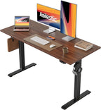Agilestic Electric Standing Desk, 48 x 24 Inches Height Adjustable Desk, Sit Stand up Desk for Work Office Home, Ergonomic Rising Computer Table with Memory Preset, Dark Walnut