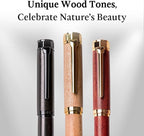 Ellington Pens Luxury Wood Fountain Pen Set – Extra Fine Nib - Includes Wooden Pen Gift Box, Ink Converter, 6 Ink Cartridges – Wood Pen For Writing, Calligraphy, Journaling, Drawing (Rosewood)