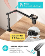 Viozon Overhead Camera Mount, Overhead Phone Stand, Flexible Aluminum Alloy Spring Arm with 360° Ball Head,1/4"&3/8" Interface for DSLR Camera/Rrojector/Microphone/Ring Light/Webcam/Phone
