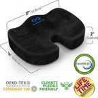 Everlasting Comfort Lumbar Support Pillow for Office Chair - Memory Foam Back Cushion for Car Seat - Promotes Better Posture, Back Pain Relief - Ideal Gaming and Desk Chairs Work and Home Essentials