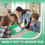 Henoyso 36 Pcs Plastic Folders with Clear Front Pockets Heavy Duty File Folders with 2 Pockets and Card Slot for Student Communication School Office Presentation Report (Green)