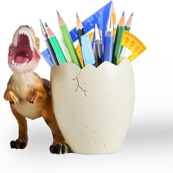 Banllis Dinosaur Pen Holder & Pencil Holder for Desk, Trex Desk Accessories Jurassic Park Office School Supplies, Dino Toothbrush Holder, Idea Gifts for Adults Kids Women Men