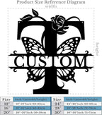 Personalized Custom Letter Name metal Signs,Custom Black Letter Monogram Wall Art Decor,Metal Signs Plaques Outdoor wall Decorative Signage (T)