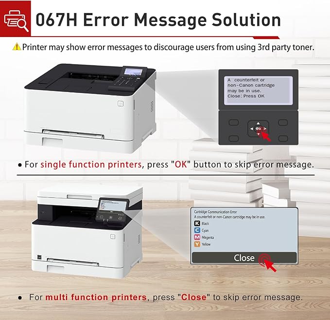 067H 067 Toner Cartridges Set Compatible for Canon 067H 067 Toner Cartridge Work with Canon ImageClass MF656Cdw MF654Cdw LBP632Cdw LBP633Cdw Printers|067H B/C/Y/M,4Pack 067H Toner