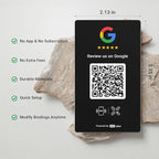 HotLabel Review Card 3-Pack + For Boosting Business Reviews + Black + NFC Tap & QR Code + Supports 3 Different Stores or Same + All Phones Compatible + No App/Subscription