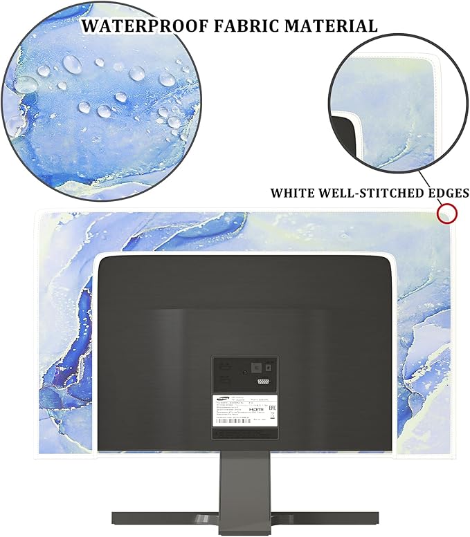 Baocicco Modern Violet Marble Waterproof TV Cover Anti-Static Dustproof Protective Cover for LCD/LED/HD 40, 41, 42, 43 Inch Decorative Monitor Accessories Covers for Television LED LCD OLED TVs Screen