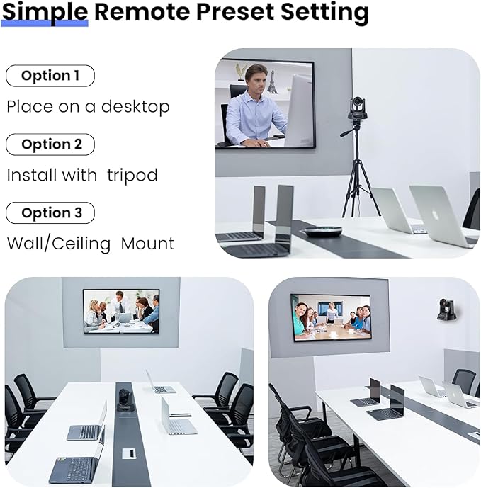5.8GHz Wireless Conference Room Webcam, Church Live Streaming 3X USB 1080P 60fps PTZ Camera for Worship Services Online Conference, Works with Zoom, OBS Easy to Set Up