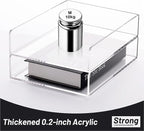 HeZone Paper Organizer Letter Tray, Clear Acrylic Paper Tray, School Teacher Office Supplies Organization, Stackable Desk File Organizer, Classroom Decor and Accessories-2 Pack…