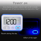 Digital Kitchen Timer Magnetic Loud Alarm, Large LCD Screen Silent/Beeping Multi-Function for Teachers Classroom Kids, Blue