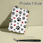 BWEGRHE Small Travel Wallets, Cute Dog Paw Prints Slim Minimalist Front Pocket Wallet with Wristlet, RFID Blocking PU Leather Credit Card Holder with ID Window Change Purse for Men Women