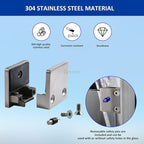 Glass Clamp－4PCS Adjustable Glass Shelf Bracket, 1/3 "-1/2 " 304 Stainless Steel Glass Clamps, Glass Clamp Bracket is Suitable for Railing, Stairs, Glass Wall, All Kinds of Glass (Silver-4pcs)