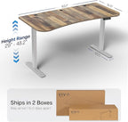 VIVO Electric 63 x 32 in Standing Desk, Memory Height Adjustment, 1B Series, Holds 220 lbs, Reclaimed Wood Top Gray Frame, DESK-KIT-1G1P