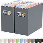 Oterri Cardboard File Organizer Box for Hanging File Folders Letter Size,File Box for Computer Desk,File Cabinet,Working Home,Office,Classroom (Dark Grey, Letter Size - 2 Packs)