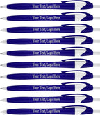 SyPen Personalized Pens With your Custom Logo or Text-500 Pack Bulk-for Businesses, Parties, and Events, Custom Printed Slim Ballpoint Click Pens, Blue Barrel Color, Black Ink
