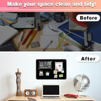 4 Pack Black Magnetic Board,17.5" x 11.4" Magnet Bulletin Board to Display Magnetic Notes, Poetry, Photos, Suitable for Wall, Refrigerator, Cabinet etc, Come with 16 Plastic Anchor Bolts and Screws