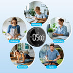 Rechargeable Magnetic Kitchen Timer for Cooking, Building 800mAh Battery Large Display Digital Countdown Countup Timer, 3 Preset 5/15/25 Mins Loud Alarm for Baking Grilling Studying - 2PCS