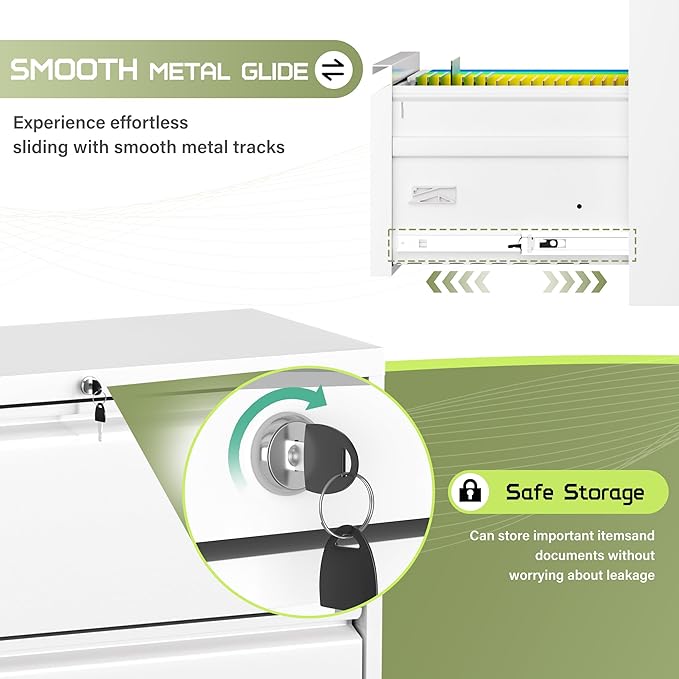 Incbruce 36" W 4 Drawer Lateral File Cabinet, Metal 4 Drawer Lateral Filing Cabinet with Lock, Steel Wide Filing Organization Storage Cabinet for Home, Office, Fit A4/F4/Letter/Legal File (White)