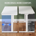 FLEXISPOT One-Piece 48" Standing Desk with Acrylic-Front Drawer, Fast-Assembly Ergonomic Sit-to-Stand Desk with MDF Top, 4 Height Memory Presets Touch-Control, Home Office Computer Workstation, White