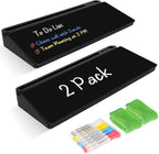 2 Pack Desktop Glass Whiteboard with Storage, Desk Board with Computer Keyboard Stand, White Dry Erase Board with Drawers for Home, School, Office Desk Organizers and Accessories - Black