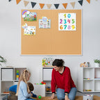 AMUSIGHT Double-Sided Large Cork Board, 60" x 36" Foldable Hanging Aluminum Framed Bulletin Board, Vision Board Pin Board Corkboards for Walls, Office, School Decor, 20 Pushpins