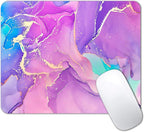 IMAYONDIA Purple Pink Blue Marble Mouse Pad, Liquid Gold Paint Marble Mouse Pads, Modern Mousepad Design, Colorful Small Mouse Mat for Women Girls Computer Laptop Office, 9.5 X 7.9 Inch