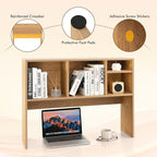 Tangkula Desktop Bookshelf, Countertop Storage Hutch with 4 Shelves for Computer Desk, Desktop 2-Tier Display Rack, Multipurpose Wood Desktop Hutch Storage Organizer for Dorm Office