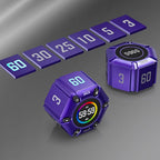 Printers Jack, Productivity Cube Timer, Visual Pomodoro Timer, Mute & Vibration & Adjustable Sound Alert, ADHD, for Office, Study, Work, 3/5/10/25/30/60min & Custom Countdown - Purple