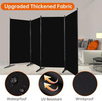 Room Divider 6FT Folding Privacy Screens, 4 Panel Partition Room Dividers w/Freestanding Design, Portable Wall Divider for Room Separtation, Fabric Screen Panel for Home Office Bedroom Dorm