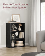 VASAGLE Custos Collection - Bookshelf, 3-Tier Bookcase, Book Shelf, Open Storage Shelf, 9.4 x 23.6 x 32 Inches, for Living Room, Home Office, Dinning Room, Ebony Black ULBC163T56