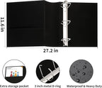 LETVPVOW Vintage Hardback 3 Ring Binder 3 Inch, Professional Leather Binder 3 Ring, Three Ring Binders Fits 8.5 x 11, D Ring Binders for Photo Album, Home, School and Office Supplies- Dark Green
